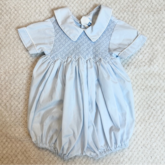 Blue Hand-smocked Baby Bubble Size 3M NWT - Picture 1 of 2